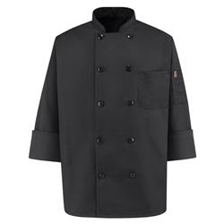 Spun Poly Black Chef Coat - 0425