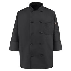 Spun Poly Black Chef Coat 0427BK