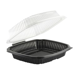 Hinged Clamshell, 1 Base, Clear Lid, Black Base, #5 Polypropylene, 10.56 x 9.98 x 3.18 in, 26.8 x 25.3 x 8.1 cm, 4659611