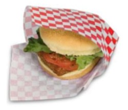 Grease-Resistant Sandwich Wrap and Basket Liner, Red Check, 12 x 12 in