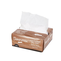 Interfolded Dry Wax Bakery Tissue, White, 6 x 10.75 in