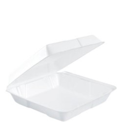 Large Single Compartment Hinged Lid Tray 9.5 x 9.3 x 3 White