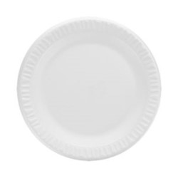 9" White Extruded Polystyrene Non-laminated Round Plate