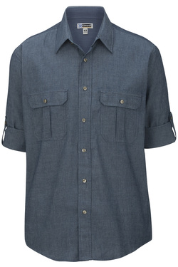 Men's Chambray Roll Up Sleeve Shirt 1298