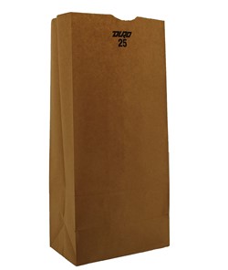 25 LB 40# 100% Recycled Grocery Bag, 8.25x5.25x18, Kraft