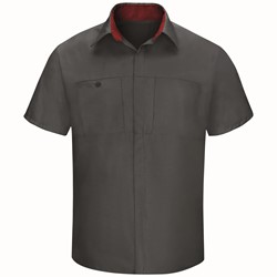 Men's Short Sleeve Performance Plus Shop Shirt With Oilblok Technology SY42CF