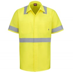 Red Kap® Short Sleeve Hi-Visibility Ripstop Work Shirt with MIMIX® + OilBlok, Type R Class 2 - SX24HV