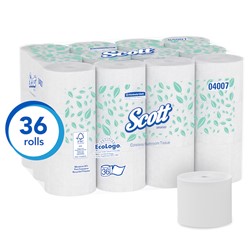 Kimberly Clark, Scott®, 4007, Toilet Paper, 4 x 3.94 in, 2-Ply, Coreless