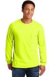 Gildan - Ultra Cotton 100% Cotton Long Sleeve T-Shirt with Pocket.  2410