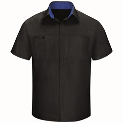 Men's Short Sleeve Performance Plus Shop Shirt With Oilblok Technology SY42BR