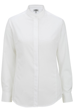 Ladies' Batiste Banded Collar Shirt 5392