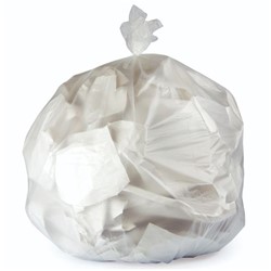 Right Choice HDPE 33 Gal Can Liner, Natural, 33" x 40", 13 Mic