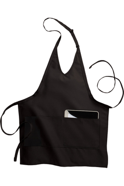 V-Neck Bib Apron With Pockets 9009