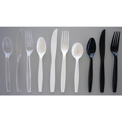 PS Heavy Duty Fork, Knife, Teaspoon, Salt and Pepper, Napkin Cutlery Kit, Black