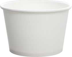 Food Container, 8 oz, Paper, White, 95 mm, C-KDP8W