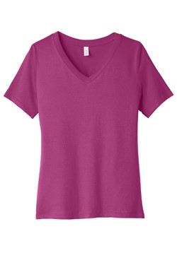 BELLA-CANVAS Women's Relaxed Jersey Short Sleeve V-Neck Tee. BC6405