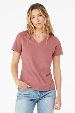 BELLA-CANVAS Women's Relaxed Jersey Short Sleeve V-Neck Tee. BC6405