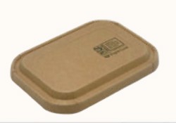 Food Container Lid, PaperLuxe, PLA-Lined Kraft Paper, 6 x 4 in