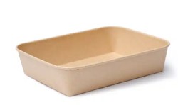 PLA Lined Food Container Base, PaperLuxe, Kraft Paper, 9 x 7 in, 44 oz