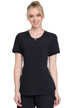 Cherokee Infinity Zip Front V-Neck Top CK810A