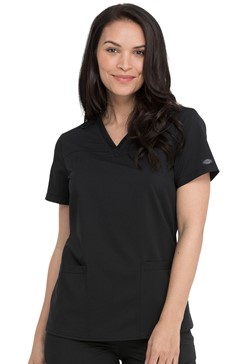 Dickies Balance V-Neck Top With Rib Knit Panels DK870