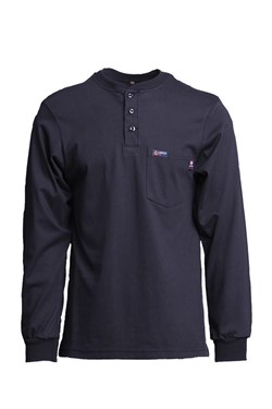 LAPCO FR - Jersey Knit Henley FRT-HJE NVY