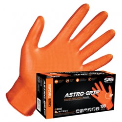 AstroGrip 8ML Orange Nitrile Glove PF M 66572