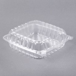 9" Clear TFPP Container with Hinged Lid