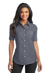 Port Authority Ladies Short Sleeve SuperProOxford Shirt. L659