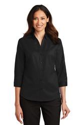 Port Authority Ladies Three-quarter -Sleeve SuperPro Twill Shirt. L665