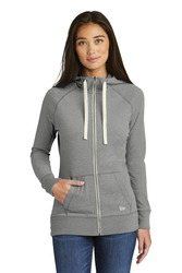 New Era Ladies Sueded Cotton Blend Full-Zip Hoodie. LNEA122