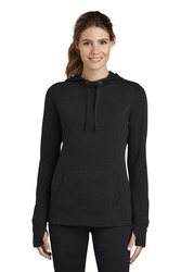 Sport-Tek  Ladies PosiCharge  Tri-Blend Wicking Fleece Hooded Pullover. LST296