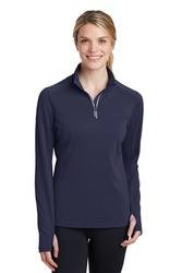 Sport-Tek Ladies Sport-Wick Textured Quarter-Zip Pullover.  LST860