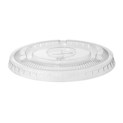 Jovials PET Flat Lid with Straw Slot, Clear, Fits 9 oz Squat and 12 oz