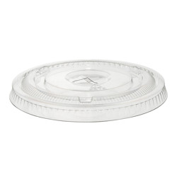 Jovials PET Flat Lid with Straw Slot, Clear, Fits 12 Squat/16/20/24 oz