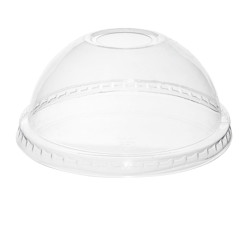 Jovials PET Dome Lid with Small Hole, Clear, Fits 12 Squat/16/20/24 oz
