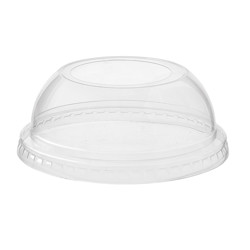 Jovials PET Dome Lid with Wide Hole, Clear, Fits 12 Squat/16/20/24 oz