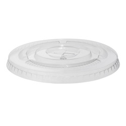 Jovials PET Flat Lid with Straw Slot, Clear, Fits 32 oz