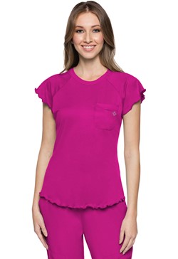 Med Couture Layers Knit Lettuce-Edged Top - MC706