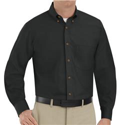 Men's Long Sleeve Button-Down Poplin Shirt - SP90BK
