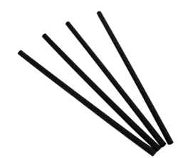 KW-BLK JUMBO 7.75" BLK UNWRAPSTRAW COMPOST 8/500 CSPK