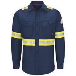 Bulwark® iQ Series® Endurance Men's FR Enhanced Visibility Work Shirt - QS40NE