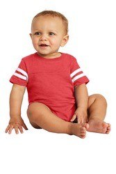 Rabbit Skins  Infant Football Fine Jersey Bodysuit. RS4437