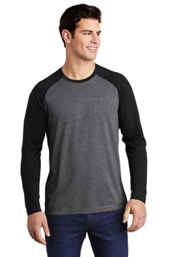 Sport-Tek PosiCharge  Long Sleeve Tri-Blend Wicking Raglan Tee ST400LS