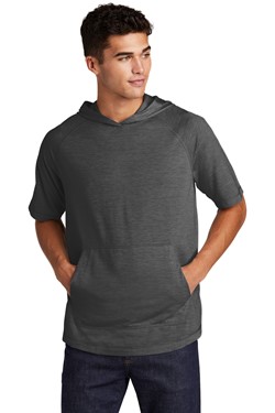 Sport-Tek PosiCharge Tri-Blend Wicking Short Sleeve Hoodie ST404