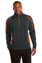 Sport-Tek Sport-Wick Stretch Half-Zip Colorblock Pullover. ST851