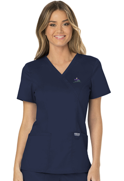 Cherokee Workwear Revolution - Navy Mock Wrap Top WW610