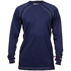 FR Navy Long Sleeve Knit Pull Over Shirt - ST41WFR6