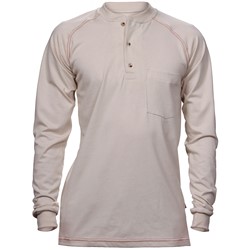 FR Long Sleeve Khaki Knit Henley - SH58RFR6