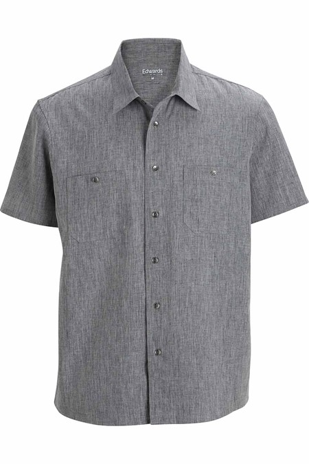 Edwards Melange Mens Camp Shirt 1039
